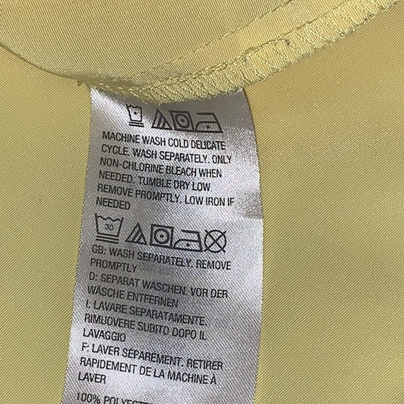 Bright yellow Susan Graver button down blouse (size L) - Picture 6 of 11